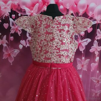 Luxusní dívčí společenské šaty s flitry - 5