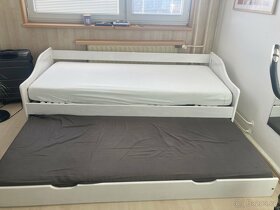 dvoulůžková bílá postel s šuplíkem - 5