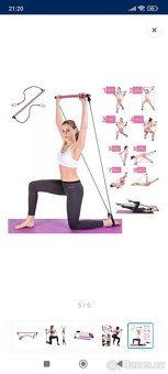 Posilovaci a protahovací tyč s gumou, Pilates Sticks - 5