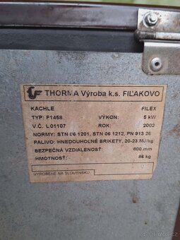 Prodám litinová kamna Filakovo 5kw - 5