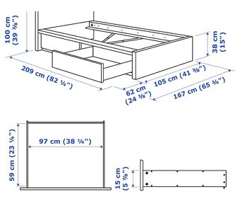 IKEA Malm 90x200 cm – postel + rošt + matrace – TOP stav - 5