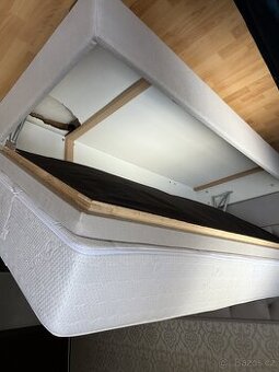 Luxusní čalouněná kontinentální postel s úložným prostorem - 5