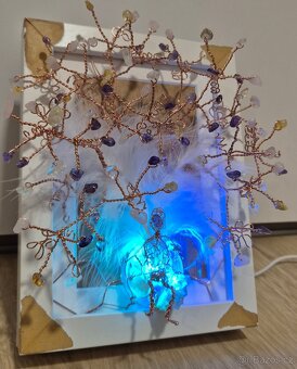 3D Strom života a štěstí v obraze s LED barevným na stůl - 5