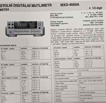 Digitální multimetr Metex MXD-4660A - 5