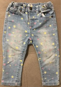 Dívčí fialové kalhoty vel.86 a džíny s hvězdičkami vel.80 - 5