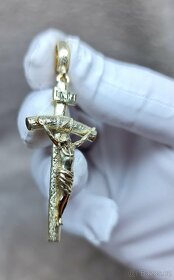 Zlatý přívěsek Křížek s Ježíšem 585/14Karat - 5