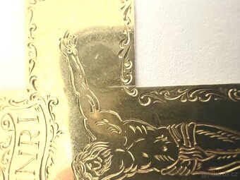 Zlatý kříž,ozdobné rytí,výška 9,5 cm,zlato 585 (14 kt) - 5