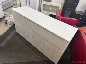 Hezká bílá dlouhá 6 šuplíková komoda IKEA MALM - 5