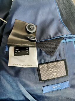 Oblek slim fit, tm. modrý pro frajera,vel. 46-Angelo Litrico - 5
