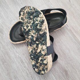 Černé kožené sandále, žabky, 38 - 5