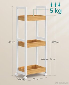 Nový mobilní bambusový vozík - regál - 5
