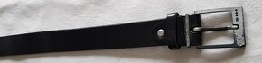 Černý kožený pásek – značka H.I.S. - 5