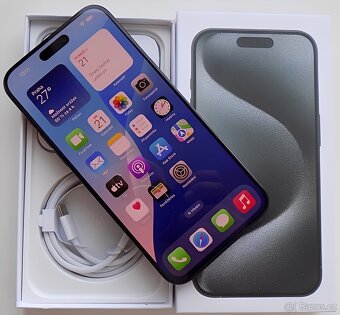 iPhone 15 Pro Black Titanium BATERIE 100% TOP - 5