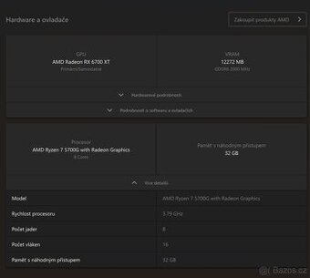 🖥️Herní PC RYZEN 7 5700,RX 6700XT 12GB,32 GB RAM,1 TB SSD - 5