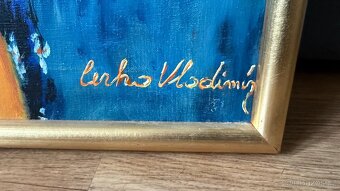 Starý velký malovaný obraz . Malíř Vladimír Cerha - 5