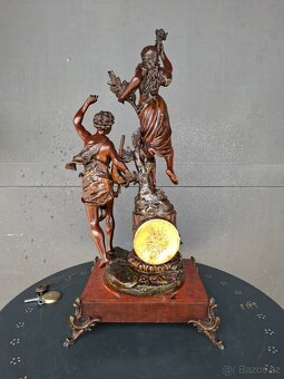 Starožitné francouzské figurální hodiny - 5