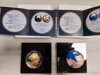 2x 3oz mince Blue Marble,  planeta Země 2022 Barbados - 5