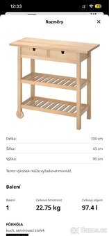 Ikea servírovací stolek 100x43 cm - 5