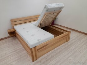 Nová dřevěná masivní postel, jasan, nosnost 700 kg, Odvezu - 5
