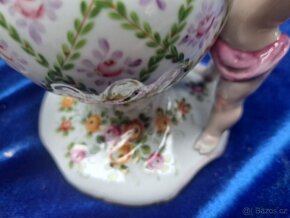 Porcelánová, figurální lampa, petrolejová - 5