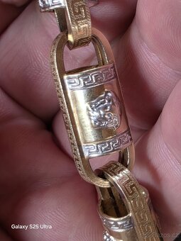 Pánský zlatý řetízek 14k ,585 Versace - 5
