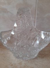 Broušené sklo váza, sklenice, miska. - 5