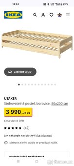 Postel 80x200 Ikea UTAKER - 5