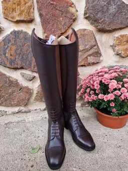 Hnědé kožené vysoké jezdecké boty Busse 36 - 5