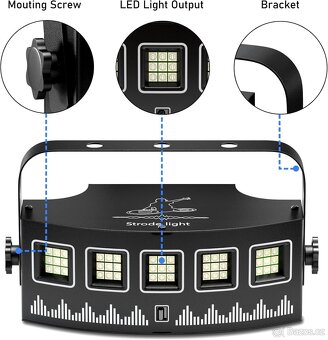 Stroboskopické světlo pro párty - LED disko 2ks - 5