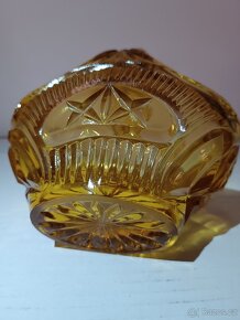 Skleněný košík - medové sklo - 5