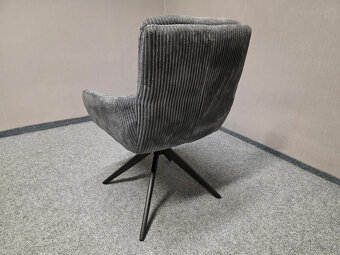 Nová 6x otočná židle šedý manšestr - 5