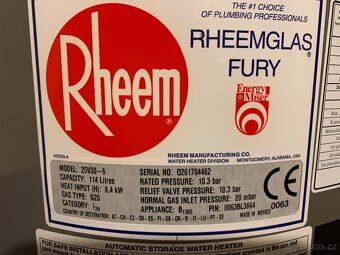 Plynový bojler Enbra Rheem 114 litrů - 5
