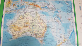 Stará školní mapa Austrálie a Nový Zéland - rok vydání 1991 - 5