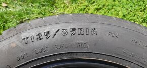 Prodám dojezdové kolo rezervu s heverem 125/ 85R16 - 5