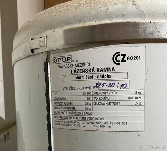 Prodám lázeňská kamna OPOP LK 100 - 5