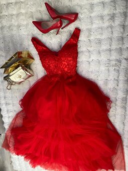 Liu jo maturitni plesove cervene saty dlouhe 38 - 5