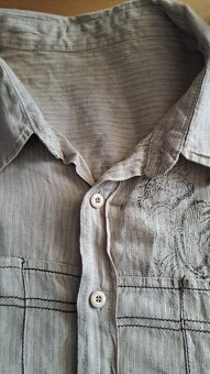 Pánská polo lněná košile s proužky/XL/2x67cm - 5