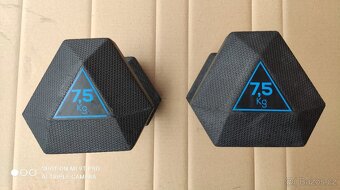 JEDNORUČNÍ ČINKY S PEVNOU VÁHOU DOMYOS HEX DUMBBELL - 5