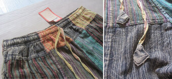 Nové pohodlné unisex etno kalhoty patchwork - 5
