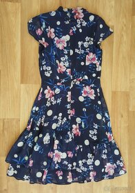 Modré květované áčkové šaty, Orsay, vel. 34 XS - 5