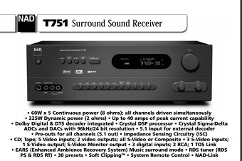 5.1 Receiver NAD T751 + CD NAD 524 - 5