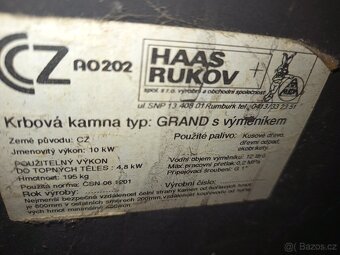 Prodám krbová kamna grand s výměníkem. - 5