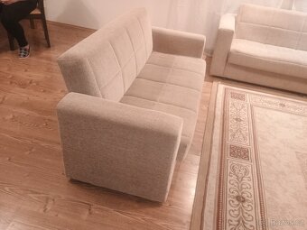 Prodám rozkládací textilní sedací 3 + 2 + 1 soupravu - 5