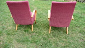 Křesílka červená-retro-dva kusy - 5