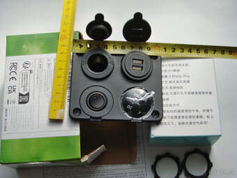 Panel USB zásuvka,vypínač,voltmetr pro karavan,obytné auto - 5