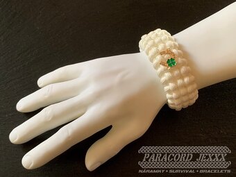 Paracord náramek LUCK (17 cm) white - 5