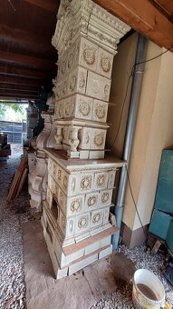 Kachlová kamna , starozitná - 5