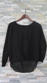 Elegantní černý svetr s kamínky - 5
