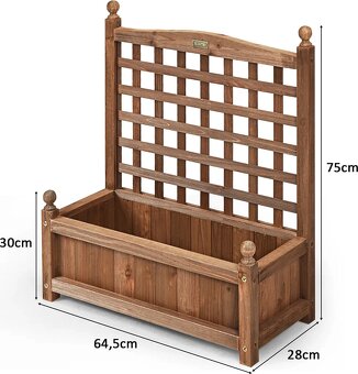 Květinový truhlík COSTWAY s mříží - 5