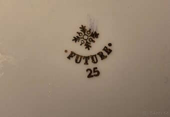 Porcelánová mísa,prořezávané vzory ,zlacené linie - 5